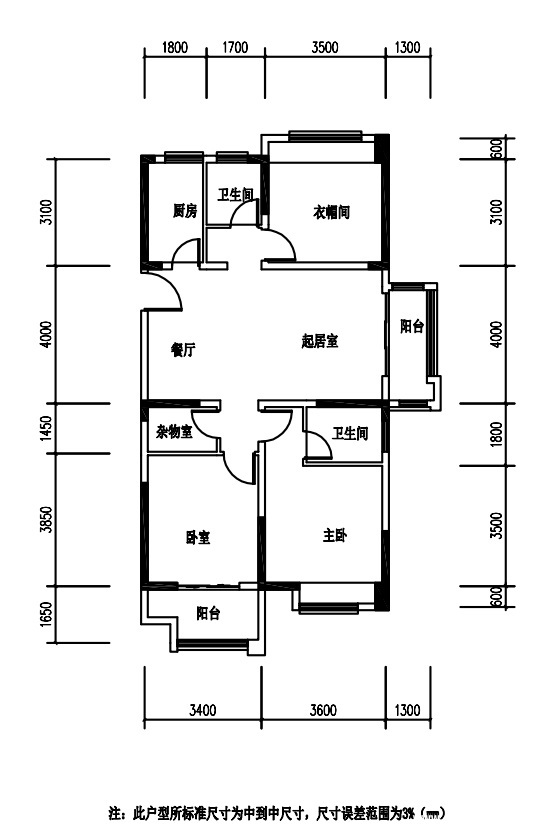 安建汉城源筑6楼3室2厅1卫毛坯124平 85万 东边户
